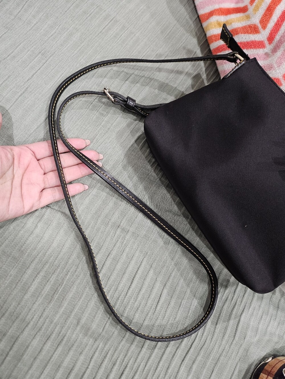 Dooney & Bourke Nylon Crossbody Pouchette with leather trim. - Picture 6 of 6